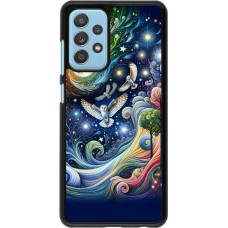 Samsung Galaxy A52 Case Hülle - Fliegender Blumen-Eule