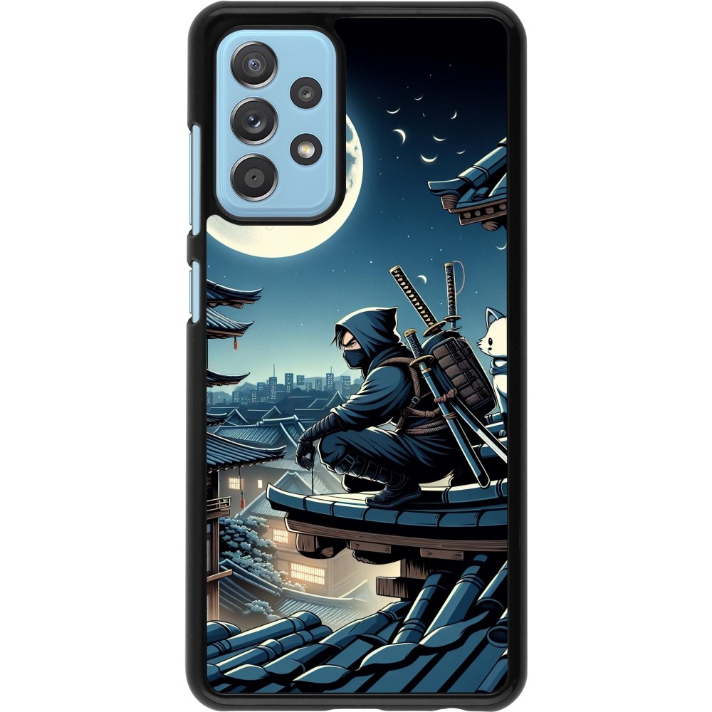 Samsung Galaxy A52 Case Hülle - Ninja unter dem Mond