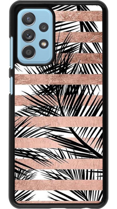 Hülle Samsung Galaxy A52 5G - Palm trees gold stripes