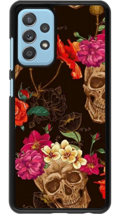 Hülle Samsung Galaxy A52 5G - Skulls and flowers