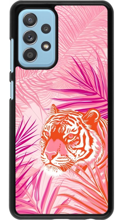 Coque Samsung Galaxy A52 - Tigre palmiers roses