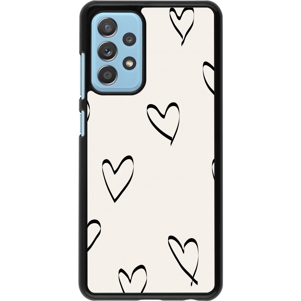 Samsung Galaxy A52 Case Hülle - Valentine 2023 minimalist hearts