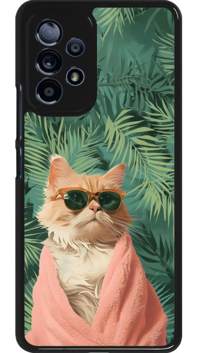 Samsung Galaxy A53 5G Case Hülle - Cat Summer Palms