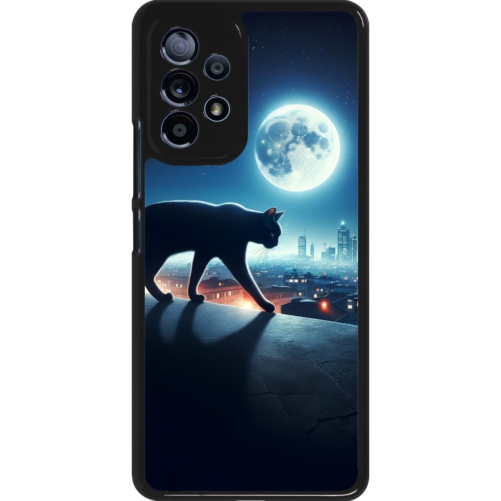 Samsung Galaxy A53 5G Case Hülle - Schwarze Katze unter dem Vollmond