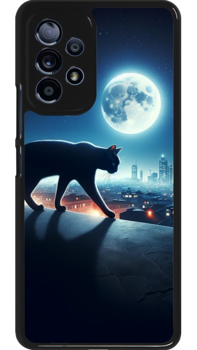 Samsung Galaxy A53 5G Case Hülle - Schwarze Katze unter dem Vollmond