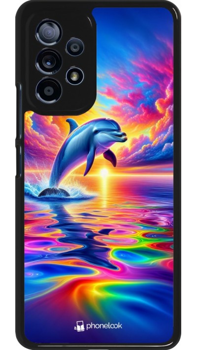 Samsung Galaxy A53 5G Case Hülle - Glücklicher Regenbogen-Delfin