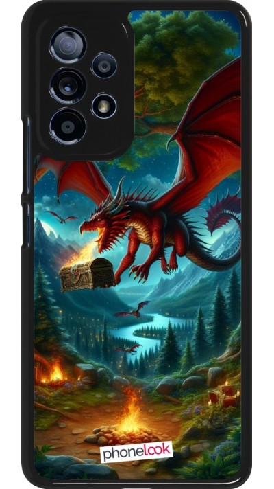 Coque Samsung Galaxy A53 5G - Dragon Volant Forêt Trésor