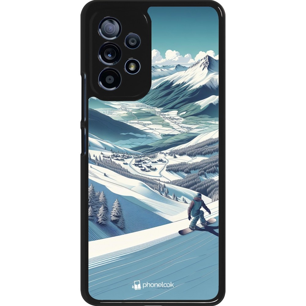 Samsung Galaxy A53 5G Case Hülle - Snowboarder Berg