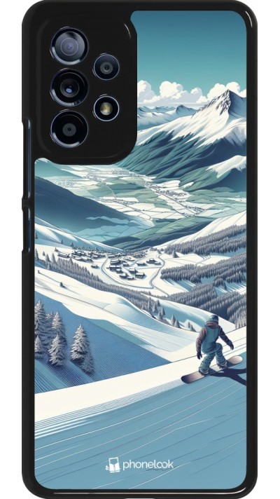 Samsung Galaxy A53 5G Case Hülle - Snowboarder Berg