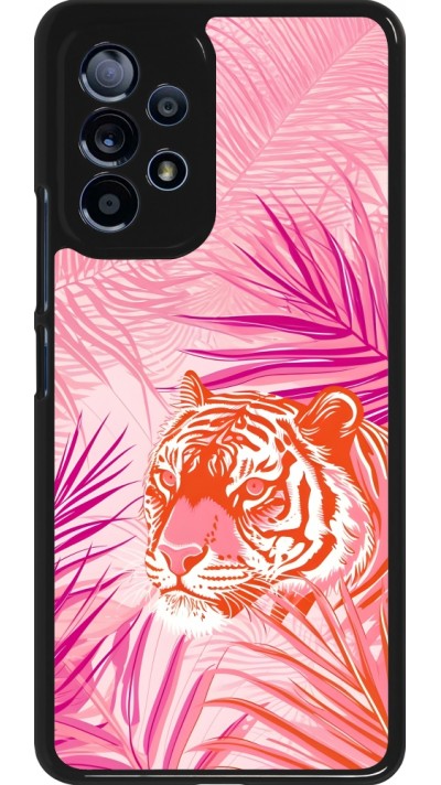 Coque Samsung Galaxy A53 5G - Tigre palmiers roses