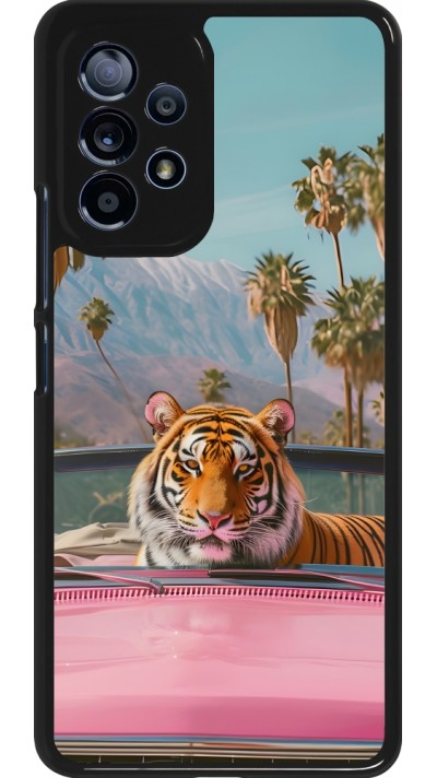 Coque Samsung Galaxy A53 5G - Tigre voiture rose