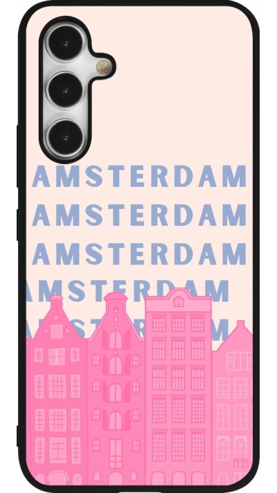 Samsung Galaxy A54 Case Hülle - Silikon schwarz Amsterdam Pink Print