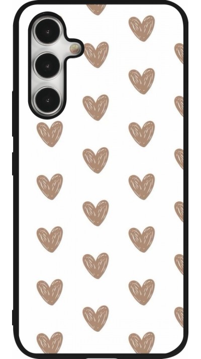 Samsung Galaxy A54 Case Hülle - Silikon schwarz Autumn 2024 brown hearts