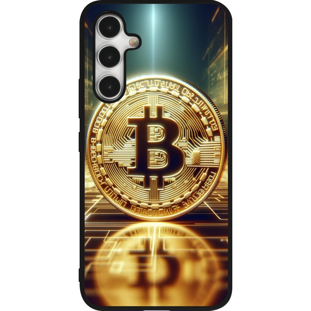 Samsung Galaxy A54 Case Hülle - Silikon schwarz Bitcoin Stehen