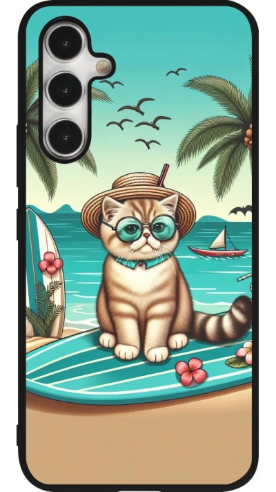 Samsung Galaxy A54 Case Hülle - Silikon schwarz Chat Surf Stil