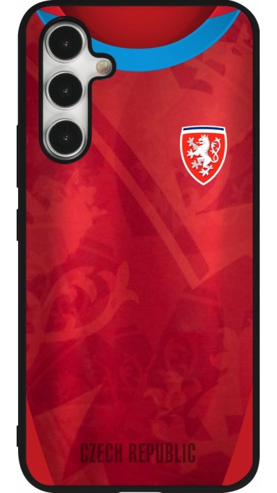 Coque Samsung Galaxy A54 5G - Silicone rigide noir Maillot de football République Tchèque personnalisable
