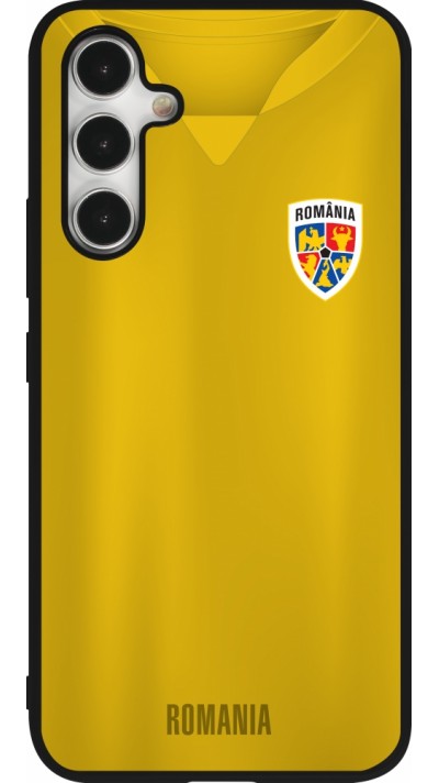 Coque Samsung Galaxy A54 5G - Silicone rigide noir Maillot de football Roumanie