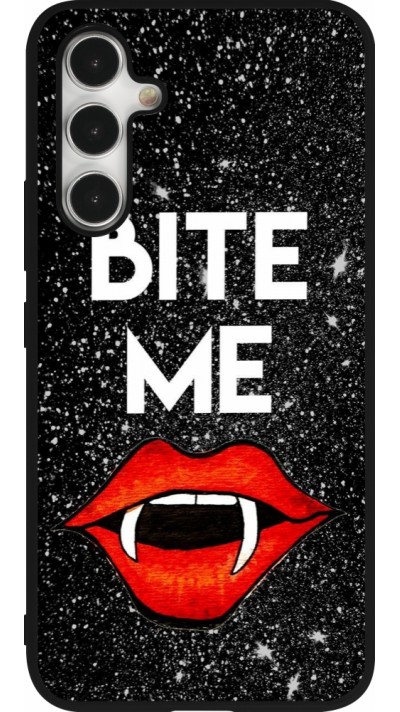 Samsung Galaxy A54 Case Hülle - Silikon schwarz Halloween 2024 bite me