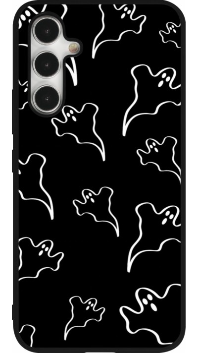 Samsung Galaxy A54 Case Hülle - Silikon schwarz Halloween 2024 black and white ghosts