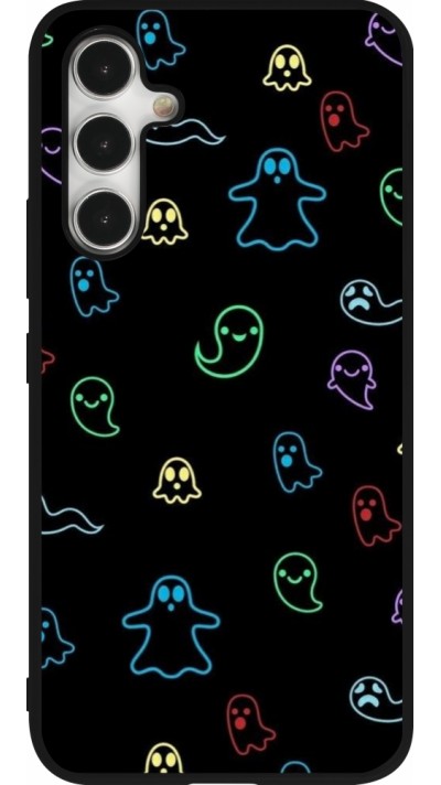 Samsung Galaxy A54 Case Hülle - Silikon schwarz Halloween 2024 colorful ghosts