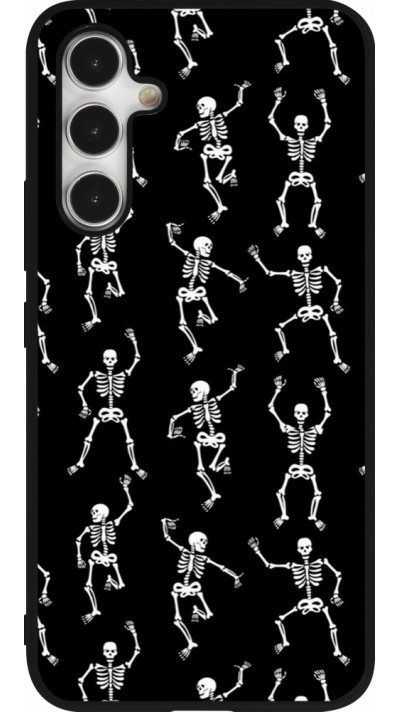 Samsung Galaxy A54 Case Hülle - Silikon schwarz Halloween 2024 dancing skeleton