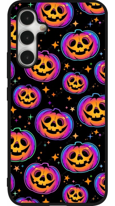 Samsung Galaxy A54 Case Hülle - Silikon schwarz Halloween 2024 rainbow pumpkins