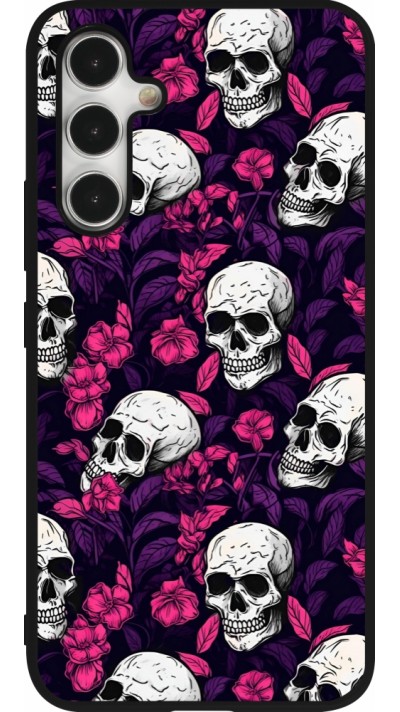 Samsung Galaxy A54 Case Hülle - Silikon schwarz Halloween 2024 romantic skulls