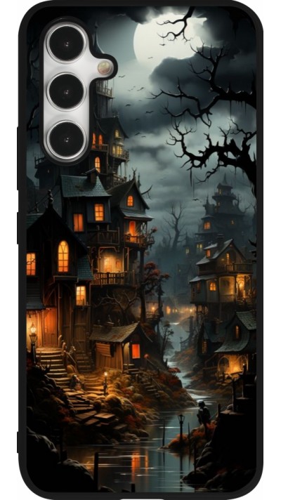 Samsung Galaxy A54 Case Hülle - Silikon schwarz Halloween 2024 scary town