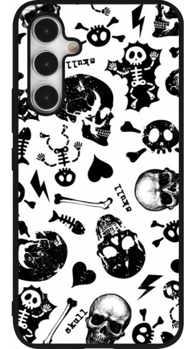 Samsung Galaxy A54 Case Hülle - Silikon schwarz Halloween 2024 skeleton mix