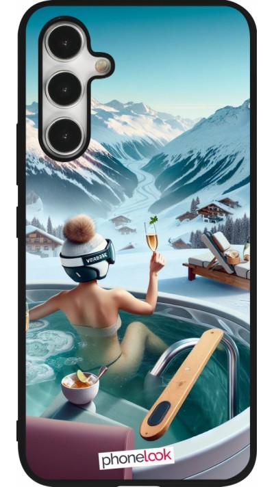 Samsung Galaxy A54 Case Hülle - Silikon schwarz Berg Glamour Whirlpool