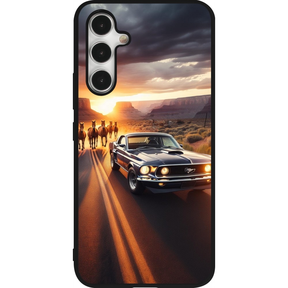 Samsung Galaxy A54 Case Hülle - Silikon schwarz Mustang 69 Grand Canyon