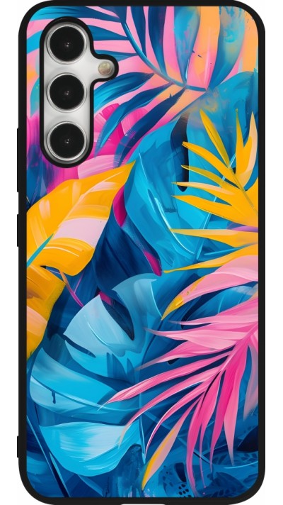 Coque Samsung Galaxy A54 5G - Silicone rigide noir Palms Blue