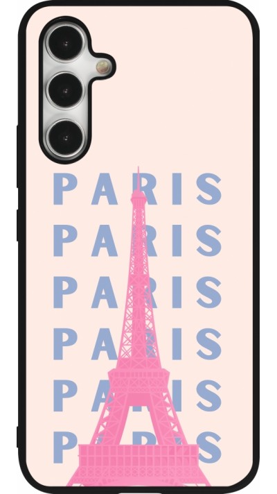 Coque Samsung Galaxy A54 5G - Silicone rigide noir Paris Pink Print