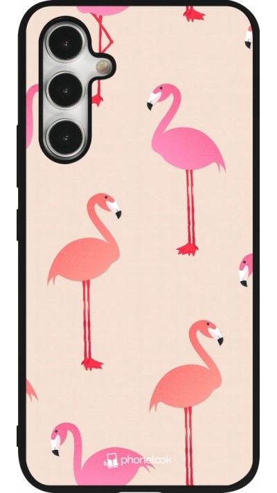 Coque Samsung Galaxy A54 5G - Silicone rigide noir Pink Flamingos Pattern