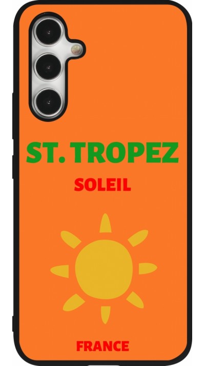 Coque Samsung Galaxy A54 5G - Silicone rigide noir Pop Summer Destination St-Tropez