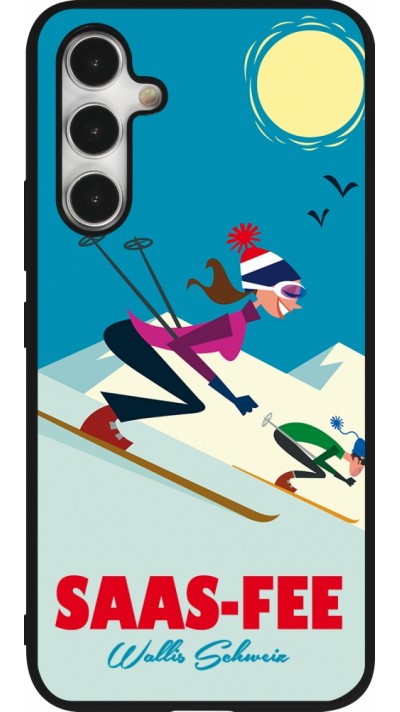 Coque Samsung Galaxy A54 5G - Silicone rigide noir Saas-Fee Ski Downhill