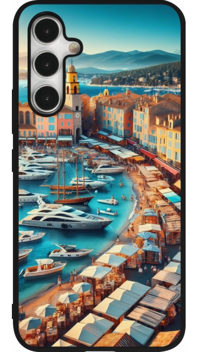 Coque Samsung Galaxy A54 5G - Silicone rigide noir Saint-Tropez Beach