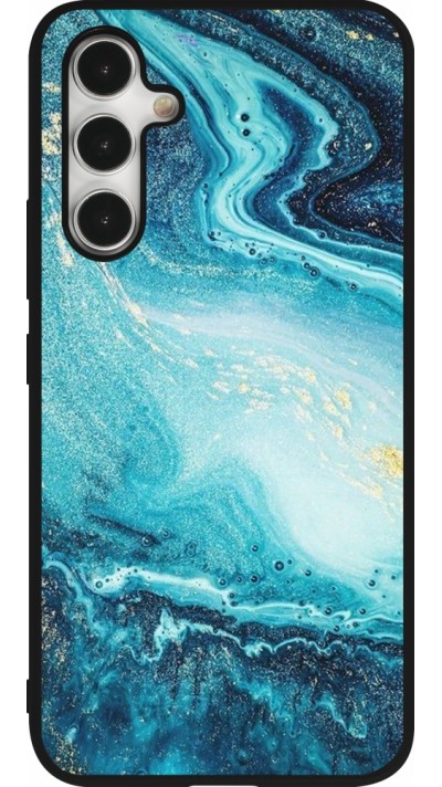 Coque Samsung Galaxy A54 5G - Silicone rigide noir Sea Foam Blue