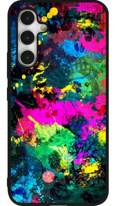 Coque Samsung Galaxy A54 5G - Silicone rigide noir Splash paint