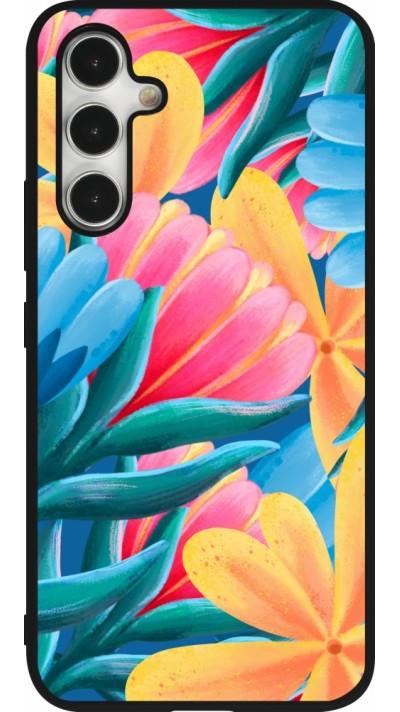 Coque Samsung Galaxy A54 5G - Silicone rigide noir Spring 23 colorful flowers