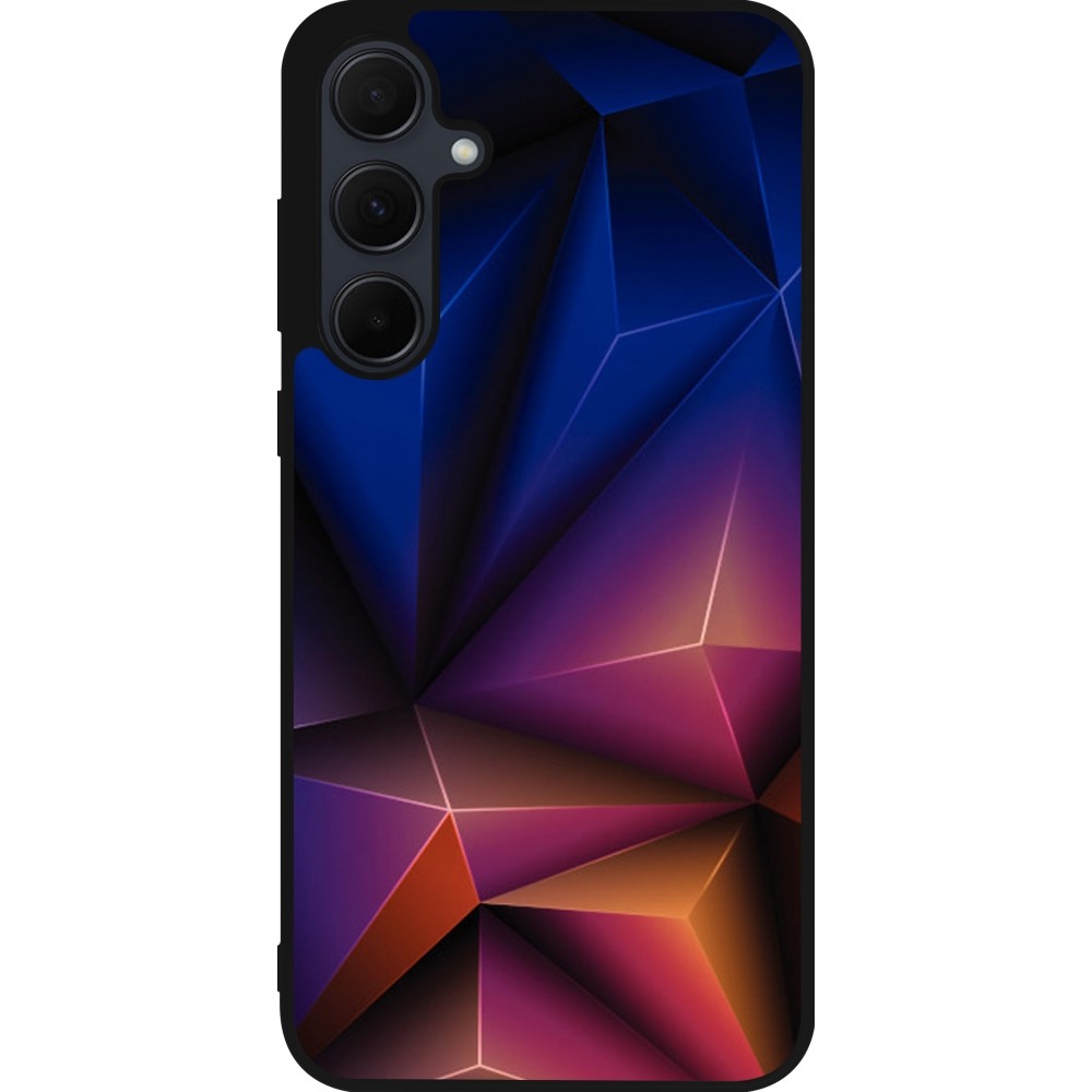 Samsung Galaxy A55 5G Case Hülle - Silikon schwarz Abstract Triangles 