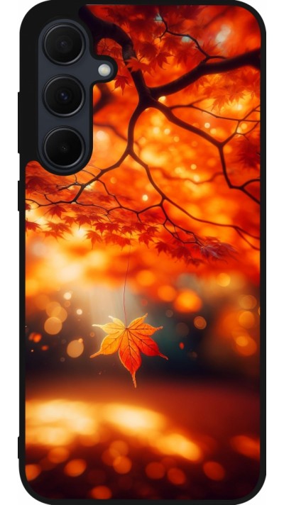 Samsung Galaxy A55 5G Case Hülle - Silikon schwarz Herbst Magisch Orange