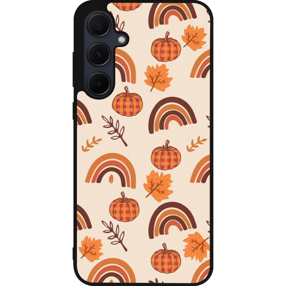 Samsung Galaxy A55 5G Case Hülle - Silikon schwarz Autumn 2024 rainbow