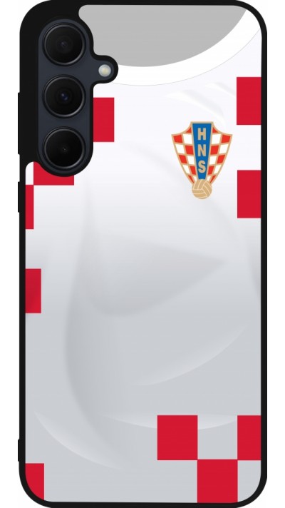 Samsung Galaxy A55 5G Case Hülle - Silikon schwarz Kroatien 2022 personalisierbares Fussballtrikot