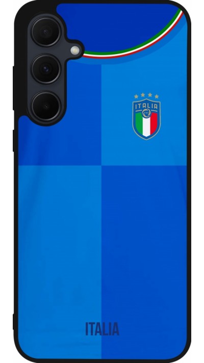 Samsung Galaxy A55 5G Case Hülle - Silikon schwarz Italien 2022 personalisierbares Fußballtrikot