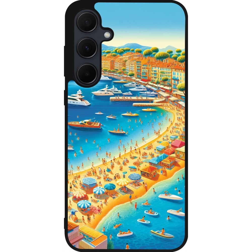 Samsung Galaxy A55 5G Case Hülle - Silikon schwarz French Riviera People