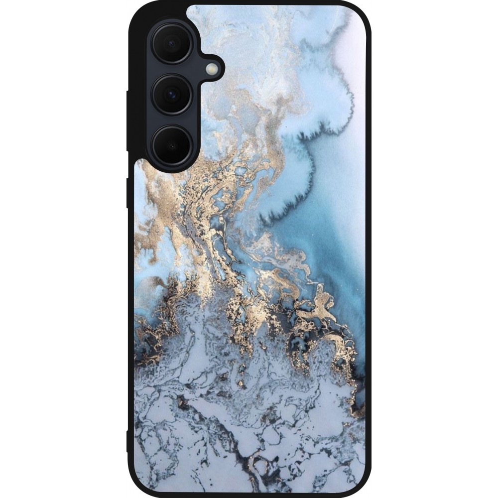 Samsung Galaxy A55 5G Case Hülle - Silikon schwarz Marble 04