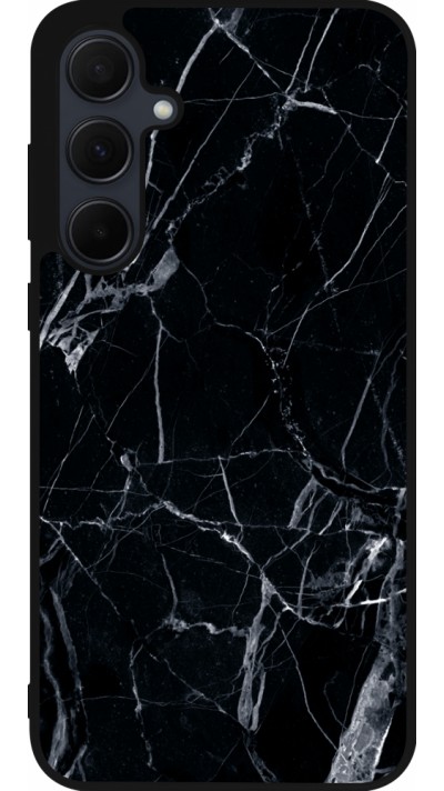 Samsung Galaxy A55 5G Case Hülle - Silikon schwarz Marble Black 01