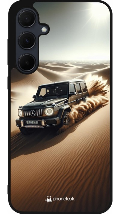 Samsung Galaxy A55 5G Case Hülle - Silikon schwarz Mercedes G Drift Wueste