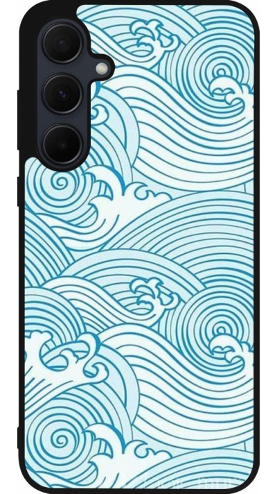 Samsung Galaxy A55 5G Case Hülle - Silikon schwarz Ocean Waves